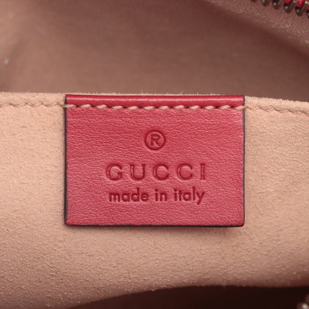Sold✅Gucci GG Marmont Leather Chain Shoulder Bag Red 448065 - Picture 8 of 9